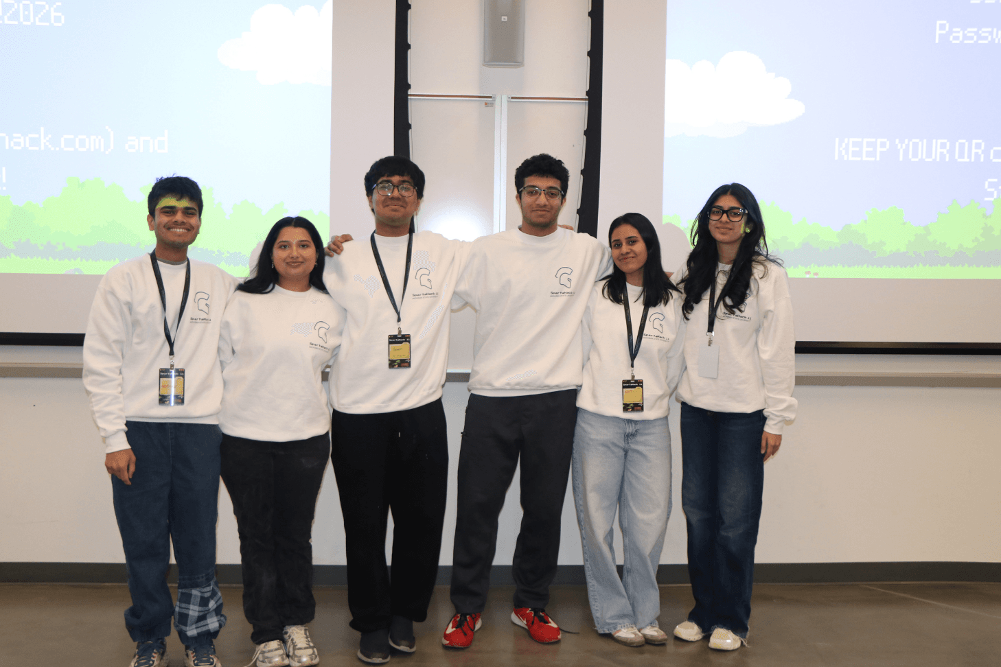 SpartaHack organizing team standing together at the event